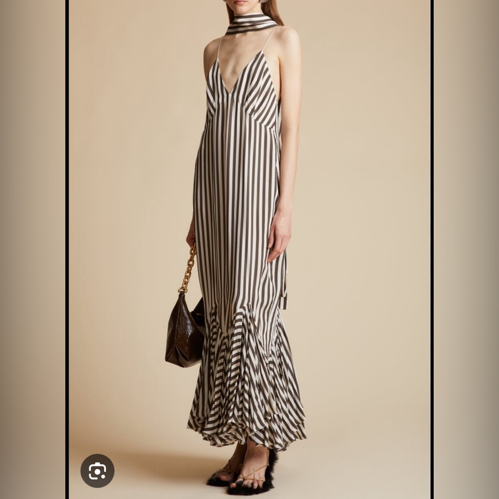 Khaite Candita Ruffled Midi Dress (tailored size 6)